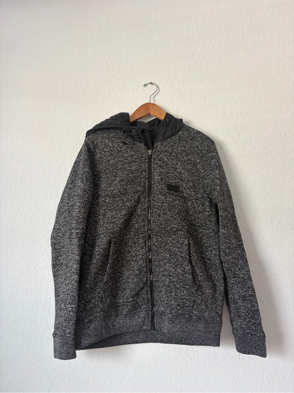Abercrombie & Fitch Charcoal Heathered Grey Zip-Up Hoodie